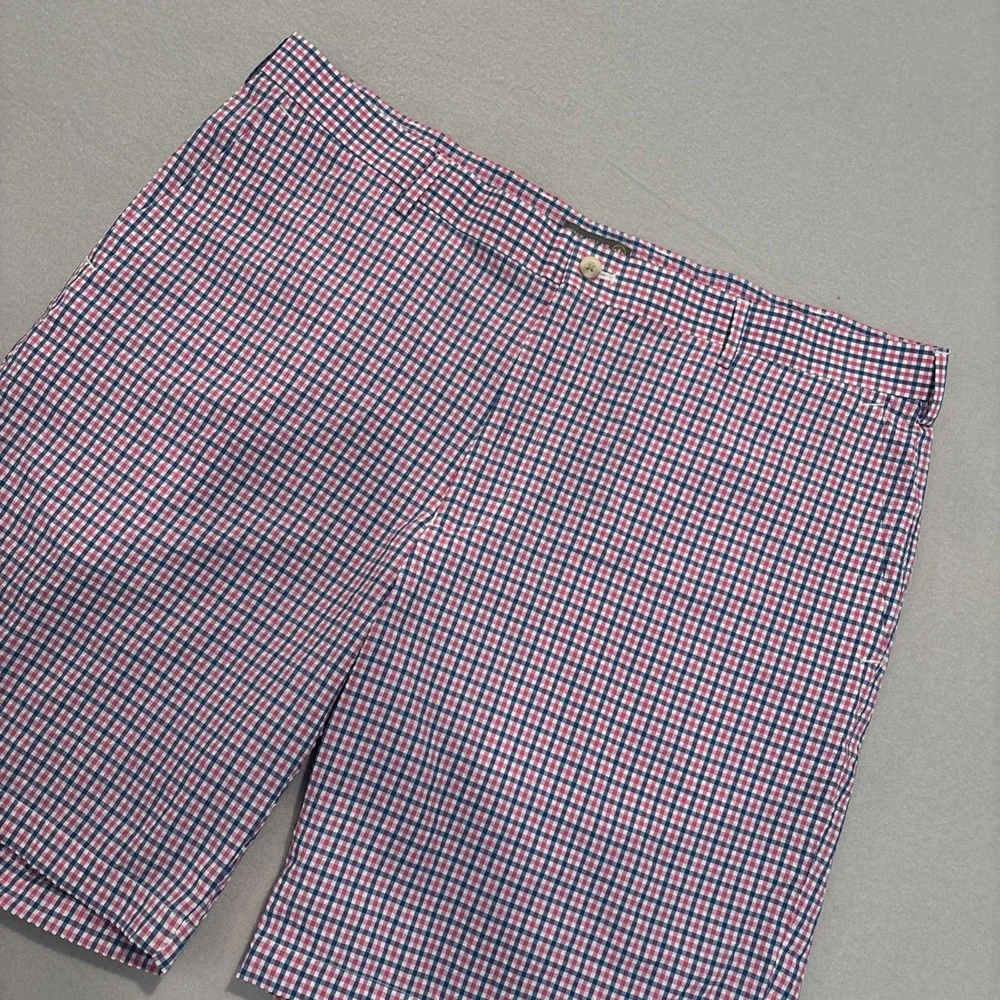 Peter Millar Sz 40 PINK/BLUE/WHITE Plaid Crown Sport SEERSUCKER Shorts EXCELLENT