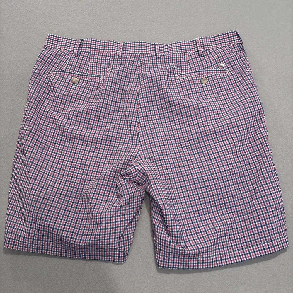 Peter Millar Sz 40 PINK/BLUE/WHITE Plaid Crown Sport SEERSUCKER Shorts EXCELLENT