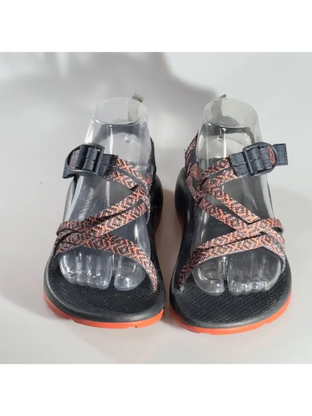CHACO Adjustable Strap Padded Eclipse Hiking Sandals Black/Orange Size UK5 US 7