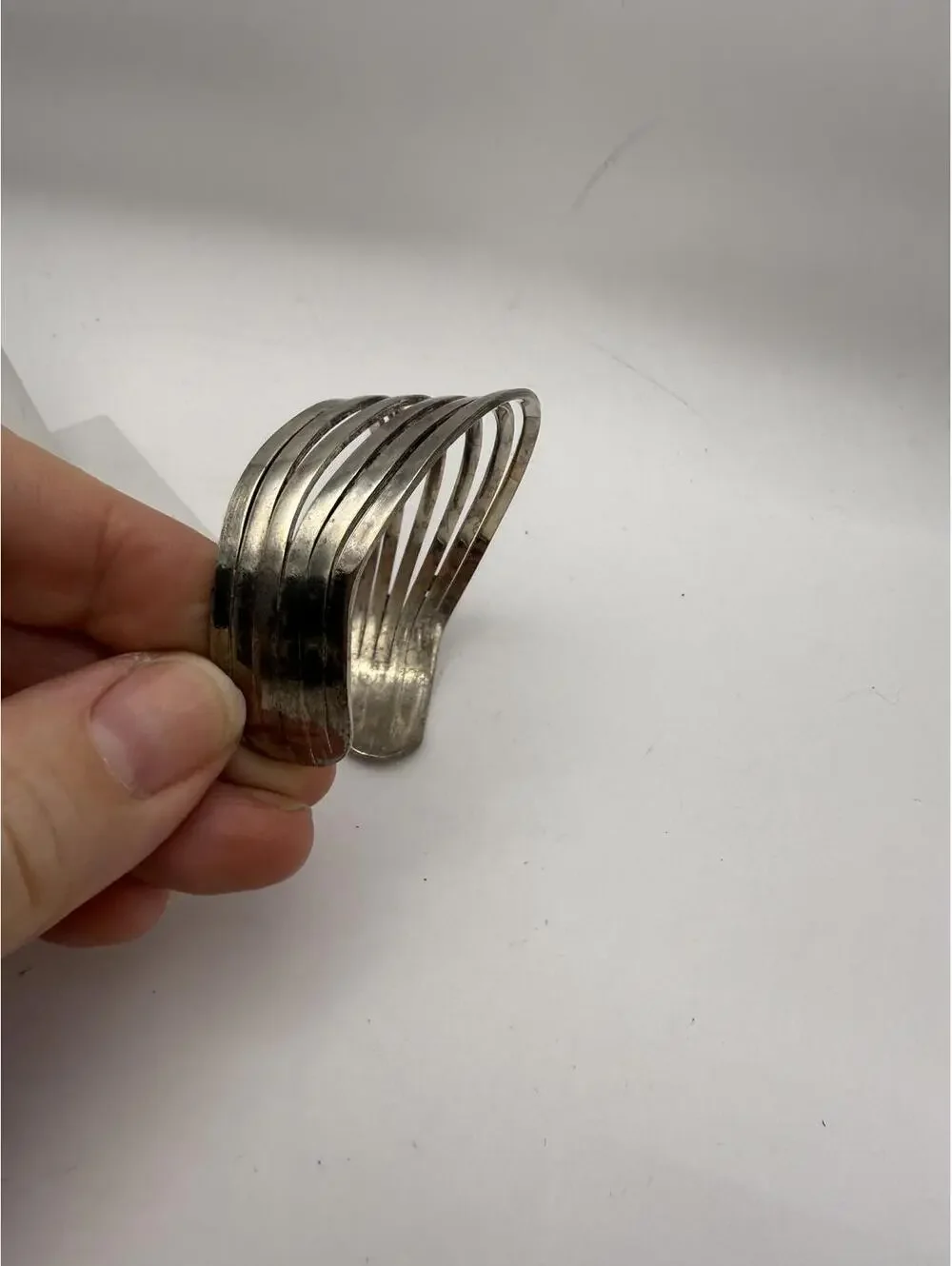 Silver Multi-Band Cuff Bracelet
