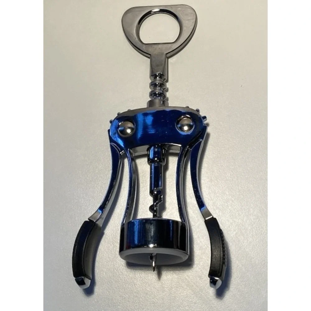 Bravigi Wing Corkscrew Wine Opener — chrome with ergonomic black non-slip grips‎