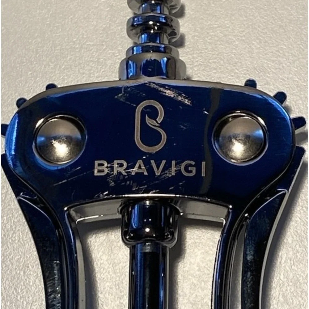 Bravigi Wing Corkscrew Wine Opener — chrome with ergonomic black non-slip grips‎