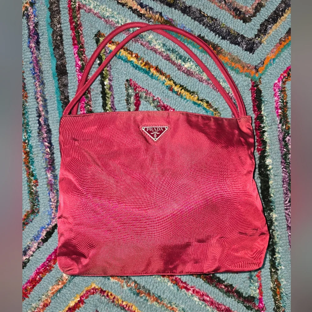 Prada Tessuto Nylon City‎ Tote Bag Purse Porpora Red W/ Authencity Cards