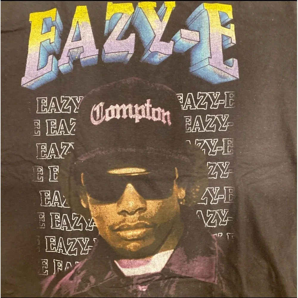 NEW! EAZY-E Compton N.W.A Graphic Rap Tee T Shirt‎ Vintage Style Men's L Black