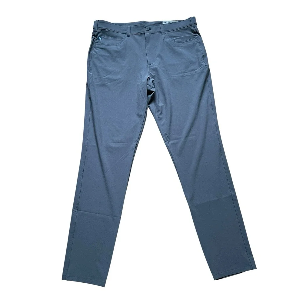 Mizzen+Main Helmsman Chino Pants Mens 36x34 Gray Slim Stretch Performance‎