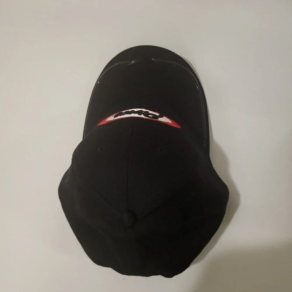 Pierce Black Trucker Cap With Red/White Logo Men's One‎ Size Fit Most