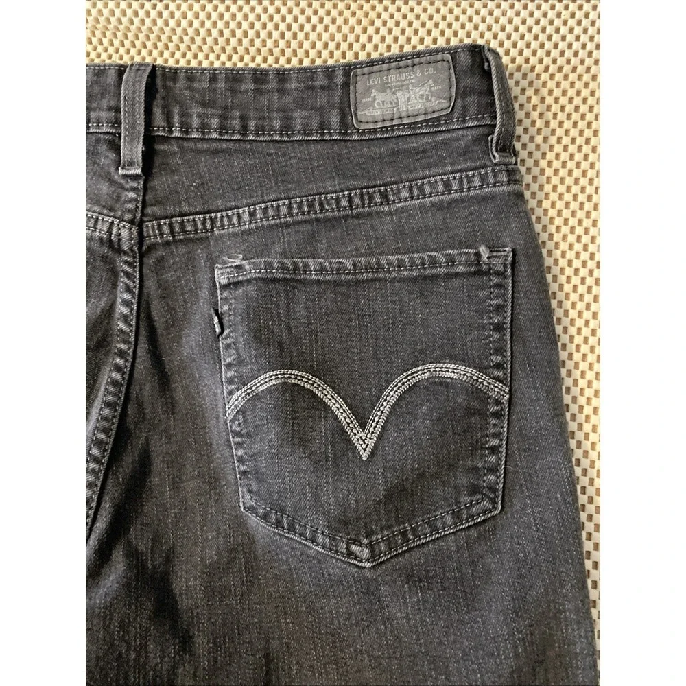 Levi's Black Mid Rise‎ Skinny Jeans Size 14M Embroidered Pocket stretch