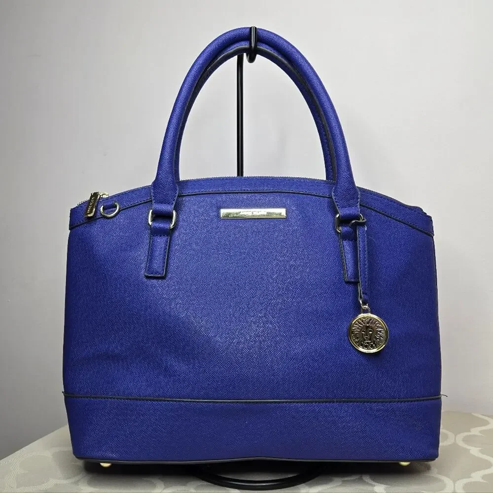 Anne Klein Cobalt Blue Dome Purse Satchel Handbag