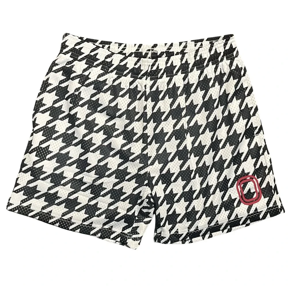 Overtime Basketball Shorts Mens Medium Blue White Patterned Mesh Athletic Shorts