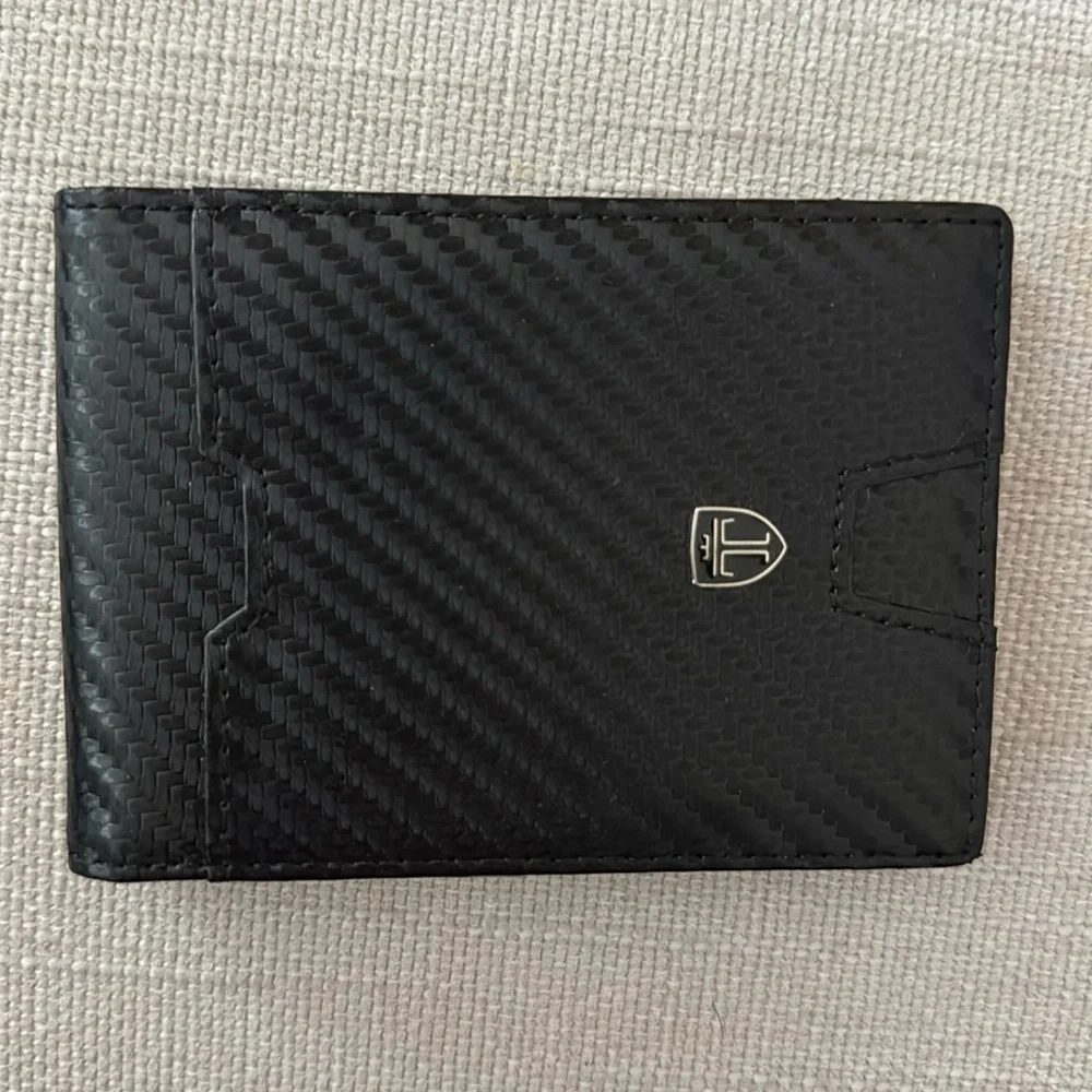 Mens Black Slim Wallet Metal RFID Blocking Wallet Card Case‎ Money Clip