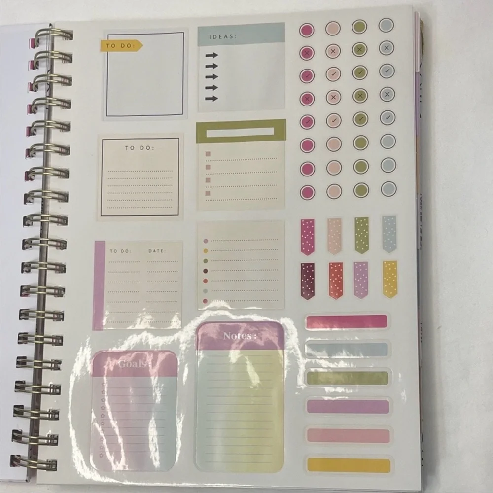 Betsey Johnson White Floral Planner with Hot Pink Spine and Gold Accent