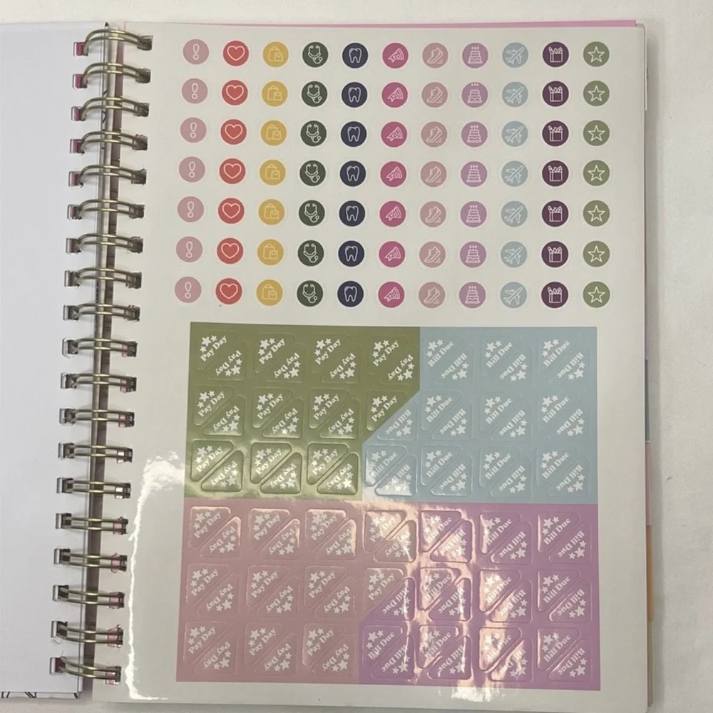 Betsey Johnson White Floral Planner with Hot Pink Spine and Gold Accent