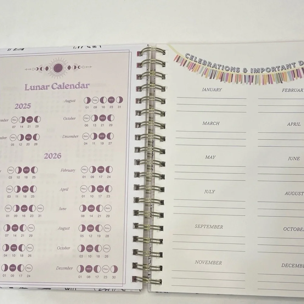 Betsey Johnson White Floral Planner with Hot Pink Spine and Gold Accent