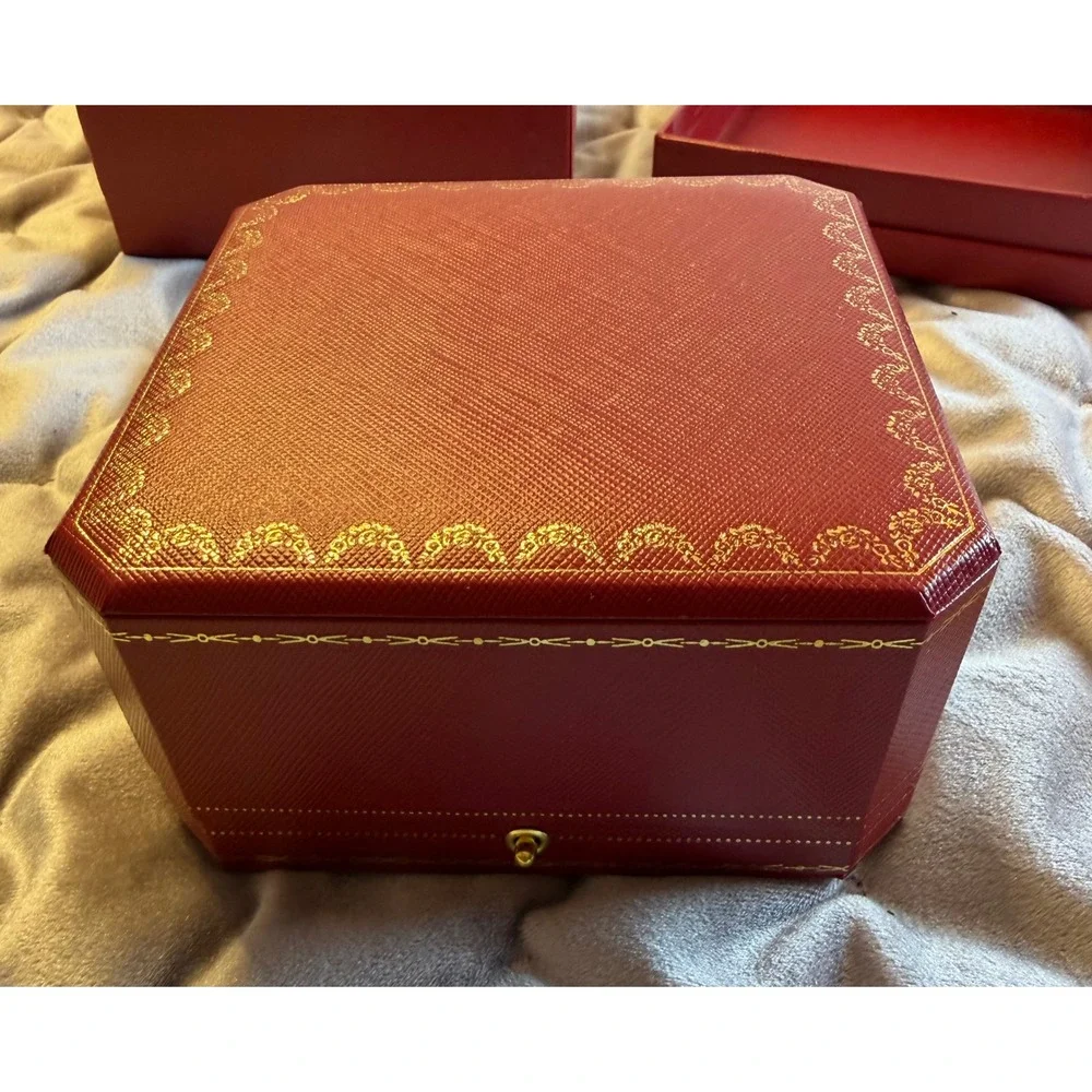 Cartier Red Jewelry Box Set‎ Outer Box Velvet Interior Case Classic Gift Luxury