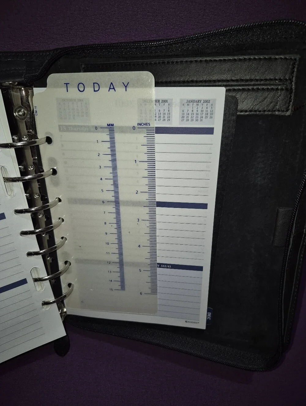 Kirkland Signature 7 Ring Binder Classic Planner Black Premium Leather Zip Case