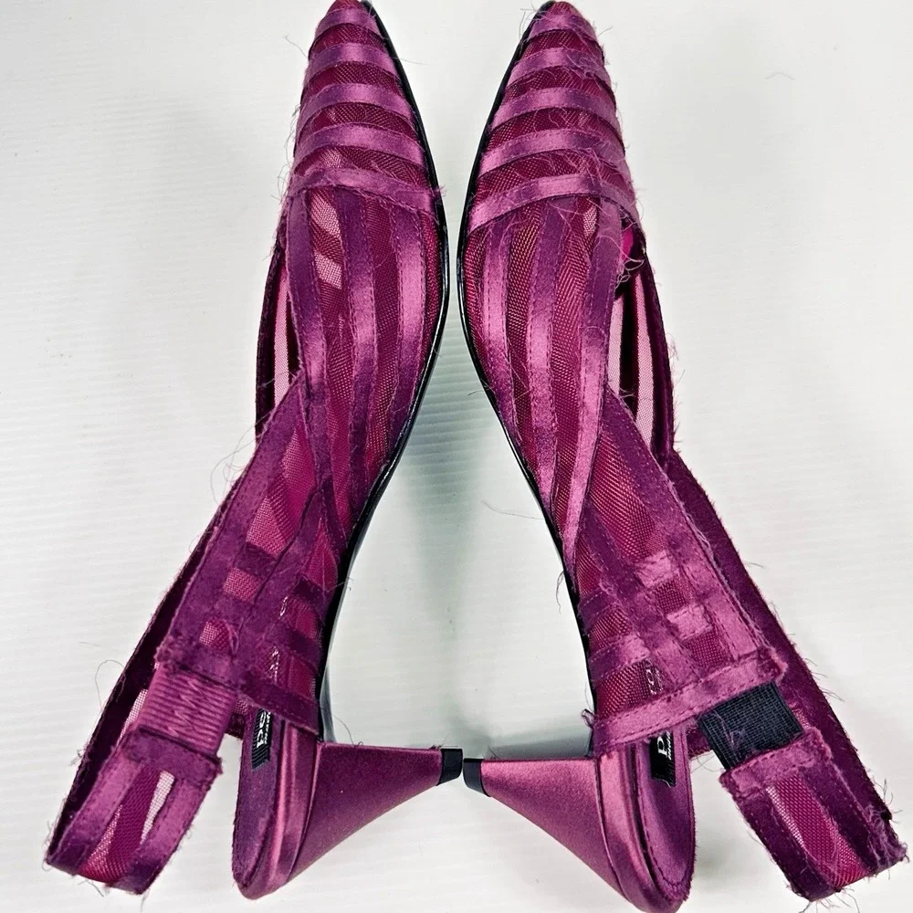 Pedro Garcia‎ Size US 6 - 6.5 EU 37 Mesh Slingback Low Pumps Purple Magenta