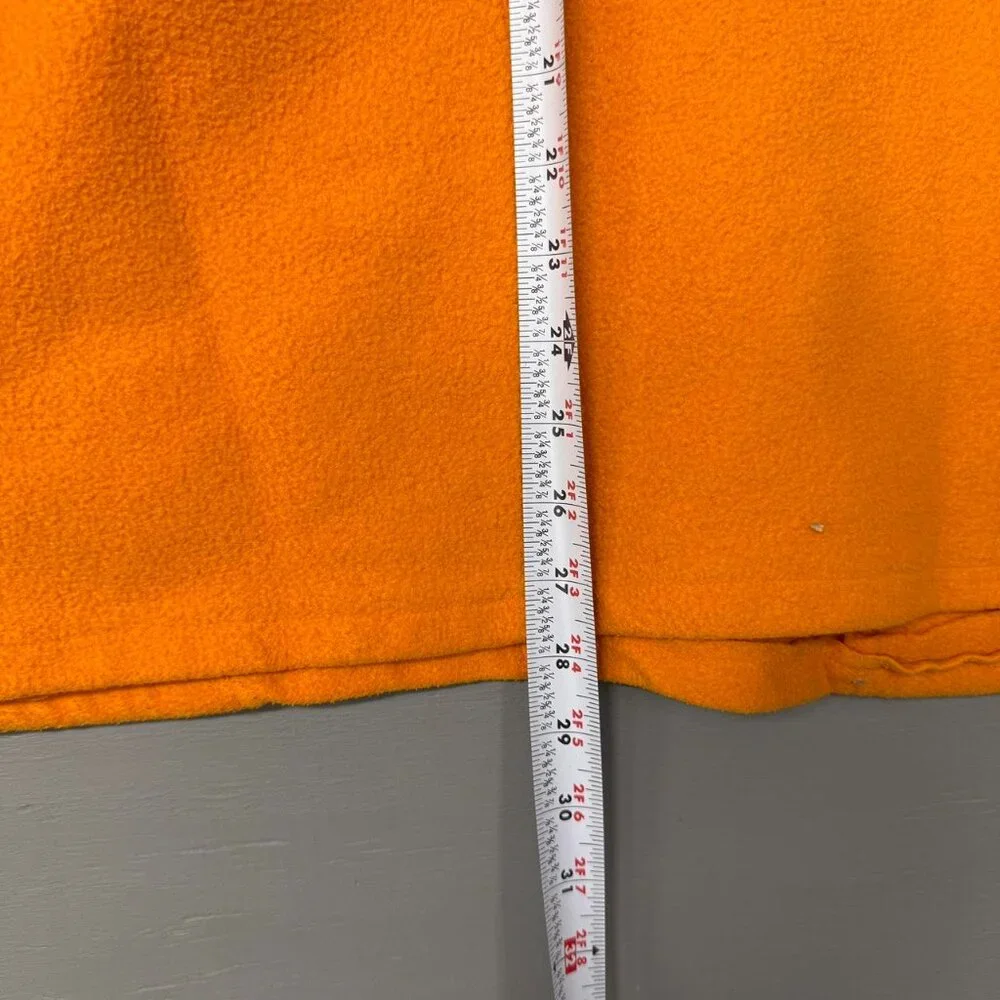 Vintage Tommy Hilfiger y2k Orange 1/4 Zip Fleece Pullover Sweater XL‎