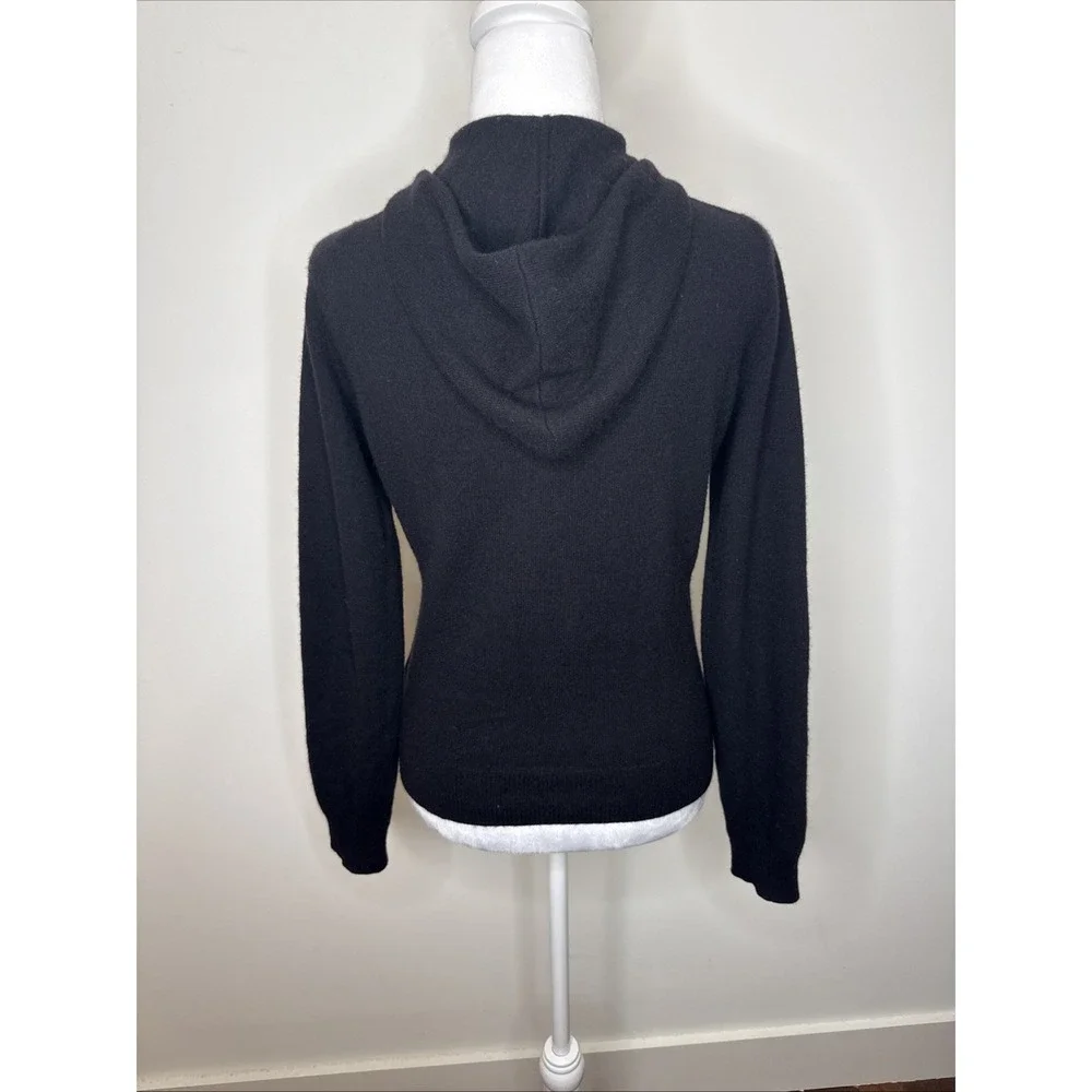 Vintage Y2K Juicy Couture 100% Cashmere Hoodie Zip Up Medium‎ Black Dog Preppy