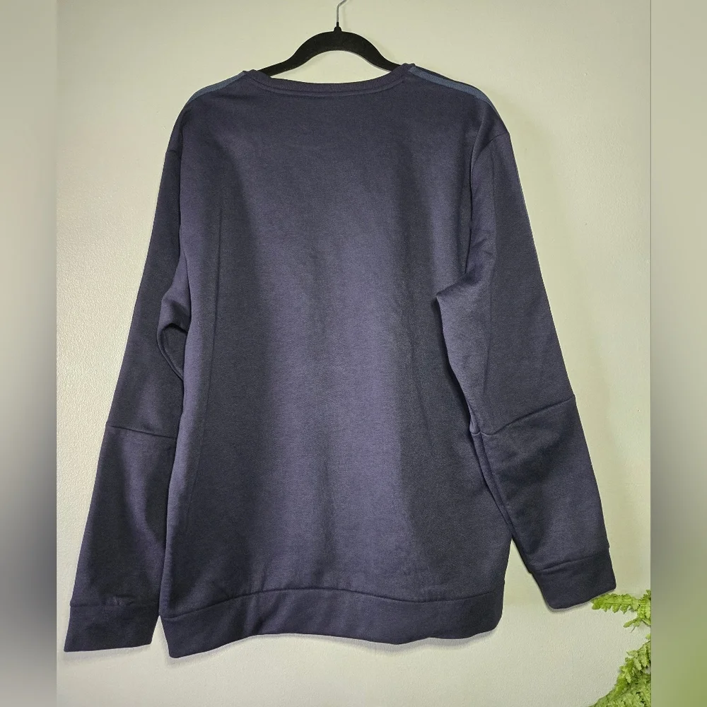 Adidas Men's Long Sleeve 3 Stripe Fleece Crew Sweatshirt Pullover ~Size‎ XL