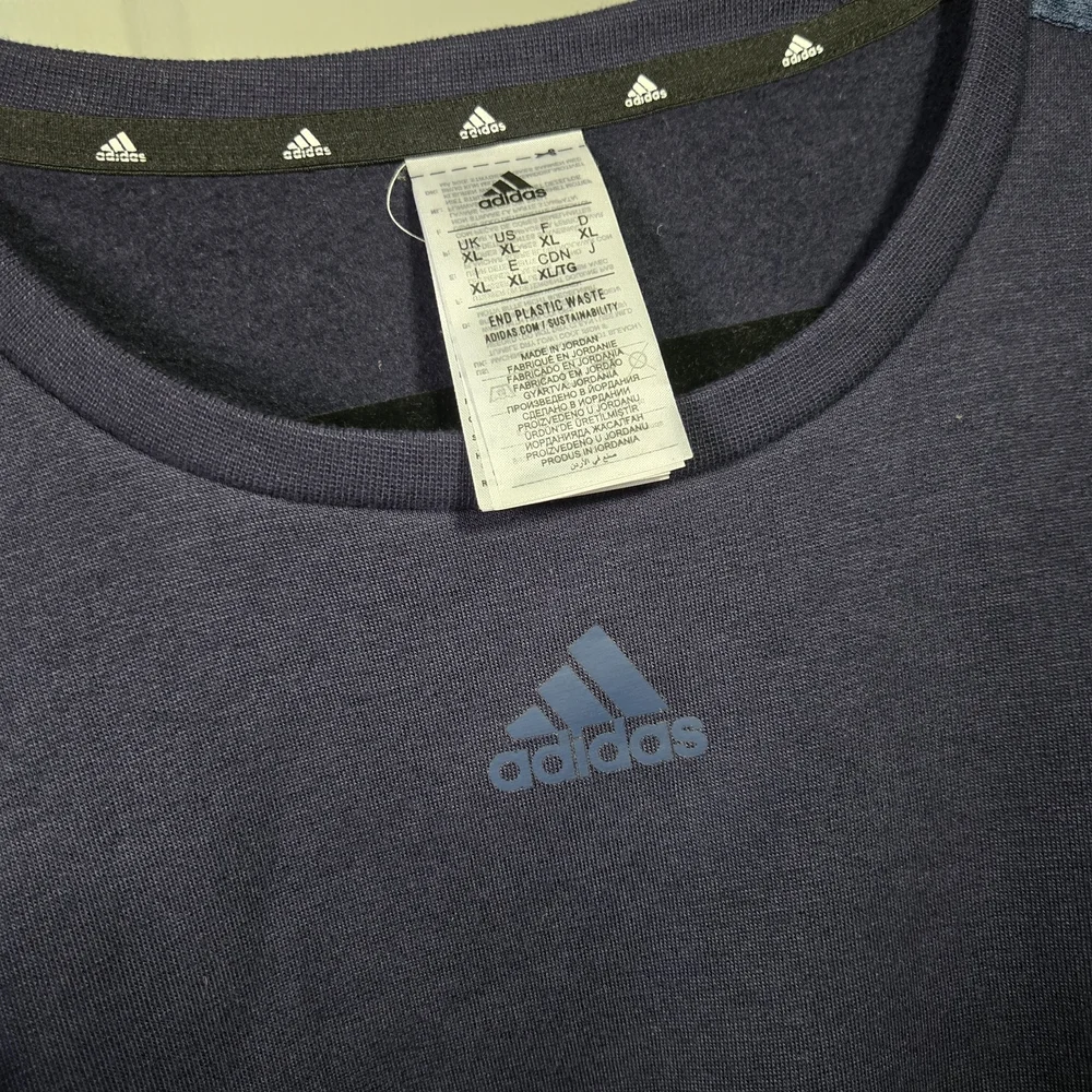 Adidas Men's Long Sleeve 3 Stripe Fleece Crew Sweatshirt Pullover ~Size‎ XL
