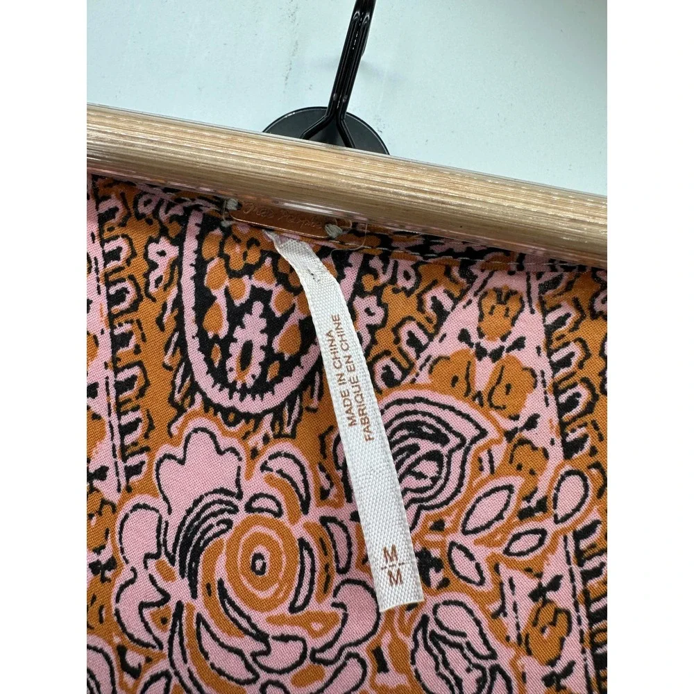 Free People Mexicali Maxi Dress Sz M Boho Festival Gypsy Earthy Dopamine