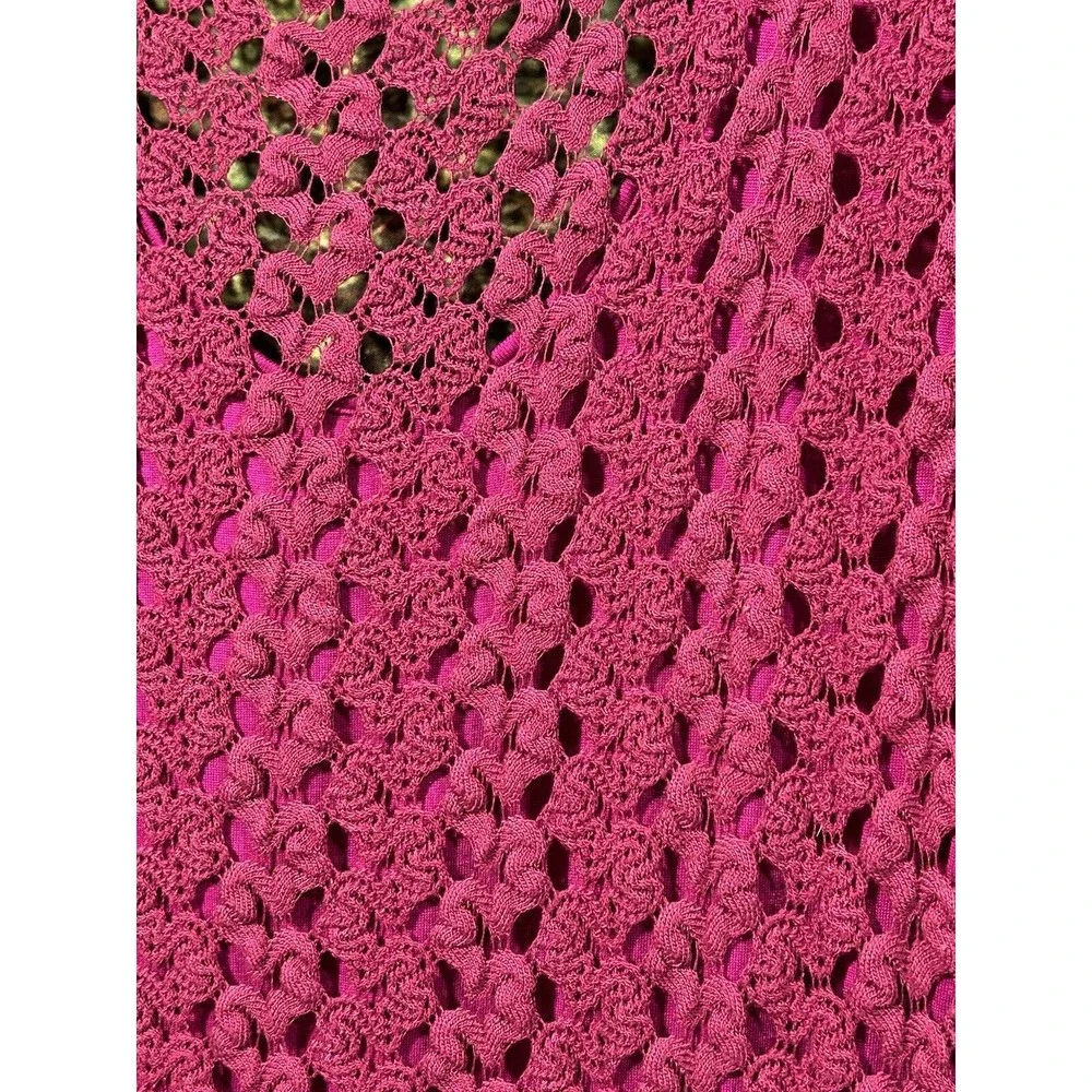 Free People Medium Fuchsia Crochet Dress‎ Scoop Neck $128 MSRP