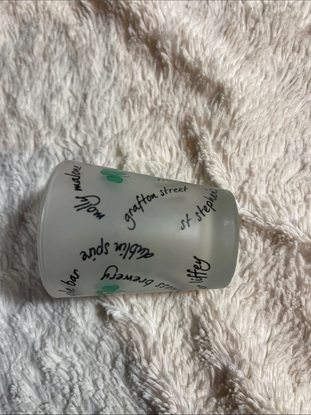 Dublin Frosted Souvenir Shot Glass - Green Text