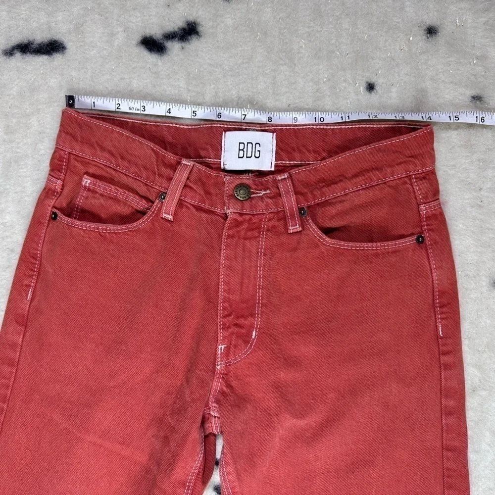 BDG Women's Burnt Orange Straight Leg Ankle Slit Denim Jeans Size 28