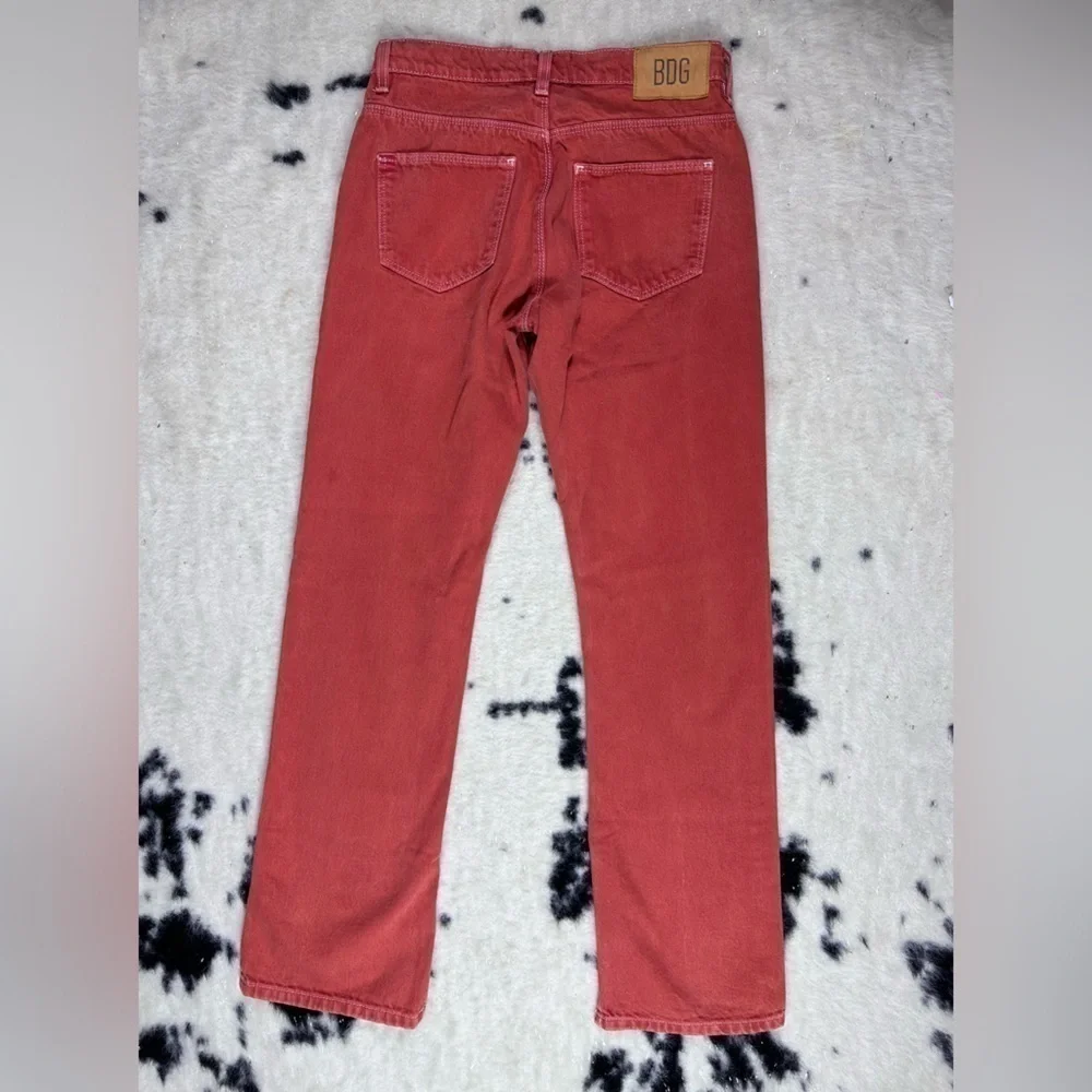 BDG Women's Burnt Orange Straight Leg Ankle Slit Denim Jeans Size 28