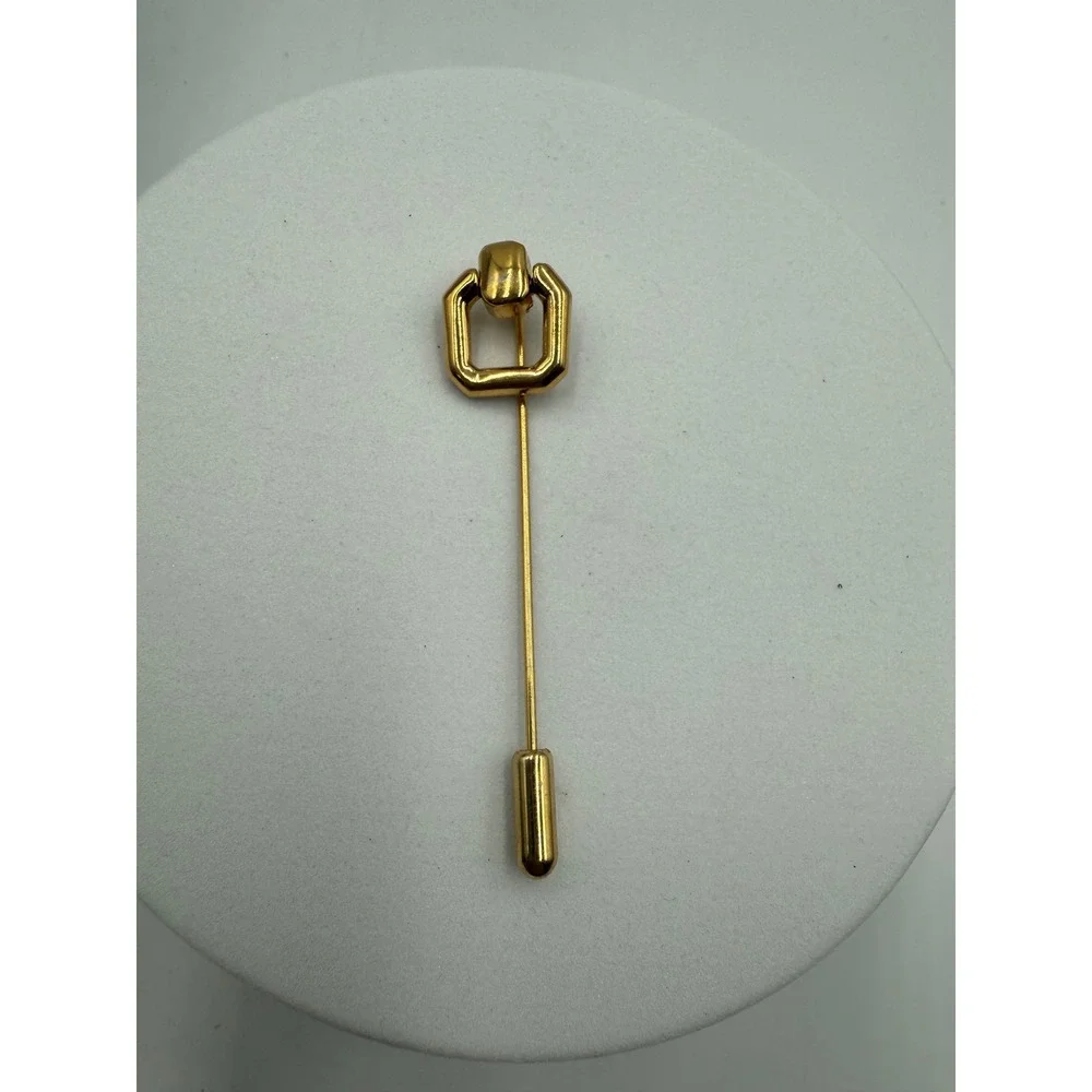 Vintage Gold Tone Geometric Stick Pin Lapel Scarf Hat Accessory 2.75 Inch‎