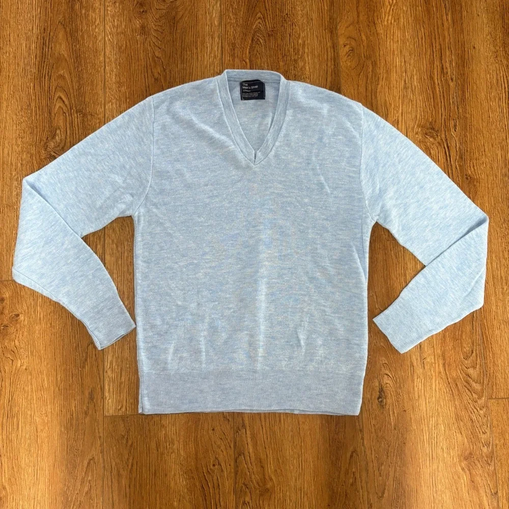 VTG JCPenney The Mens Shop Blue Orlon Acrylic Sweater‎ Small lightweight preppy