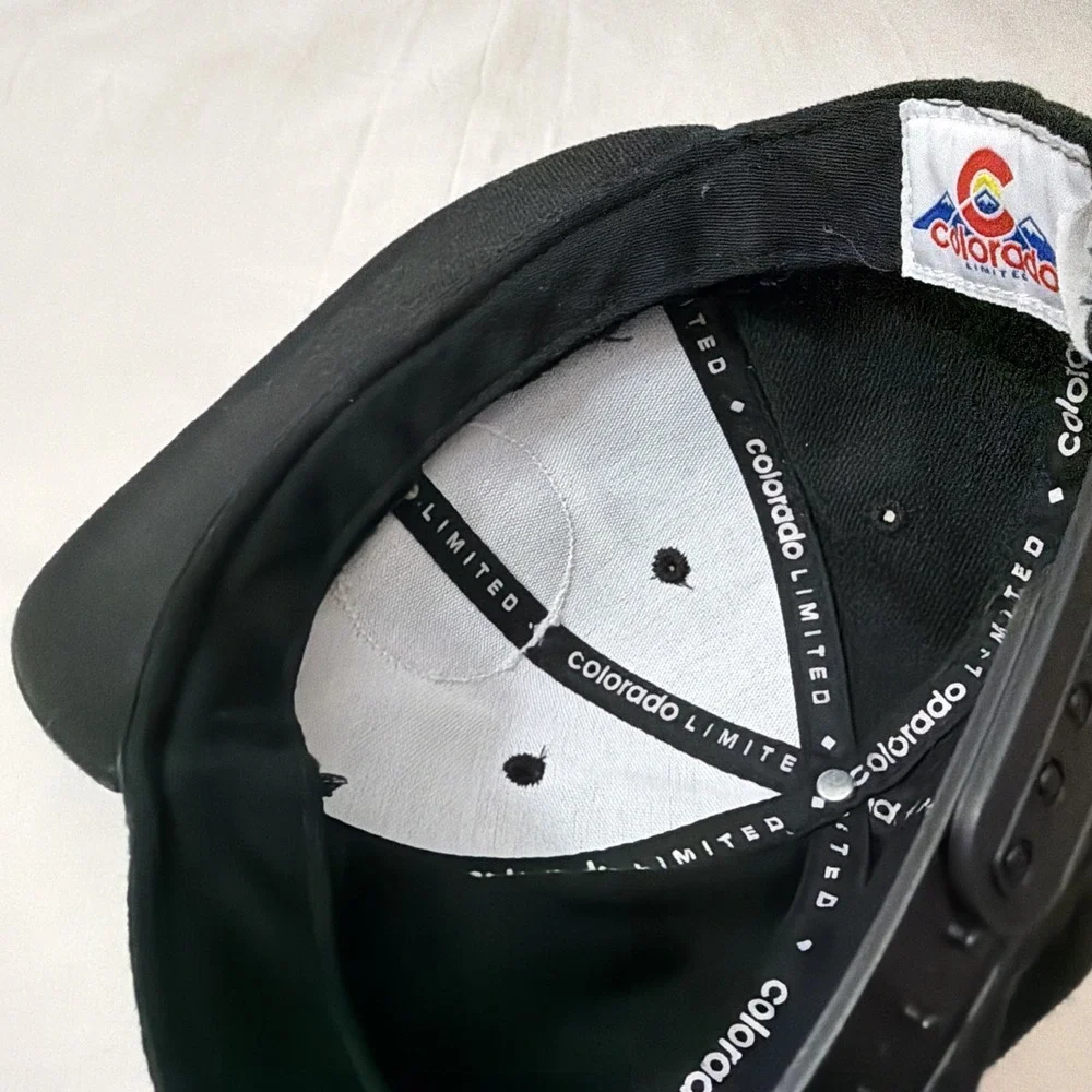 Colorado SKI SnapBack Hat Black Corduroy Skiing Hats Cap Men's‎ OSFM Limited