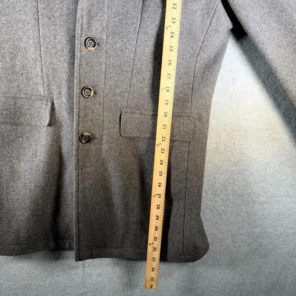 Tre Vero Wool Coat Men's XL Gray Inner Placket Front Notch Lapel Single Breasted