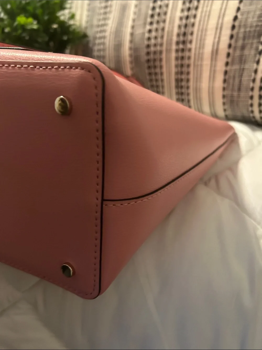 kate spade Pink Leather Tote with Spade Charm NWT