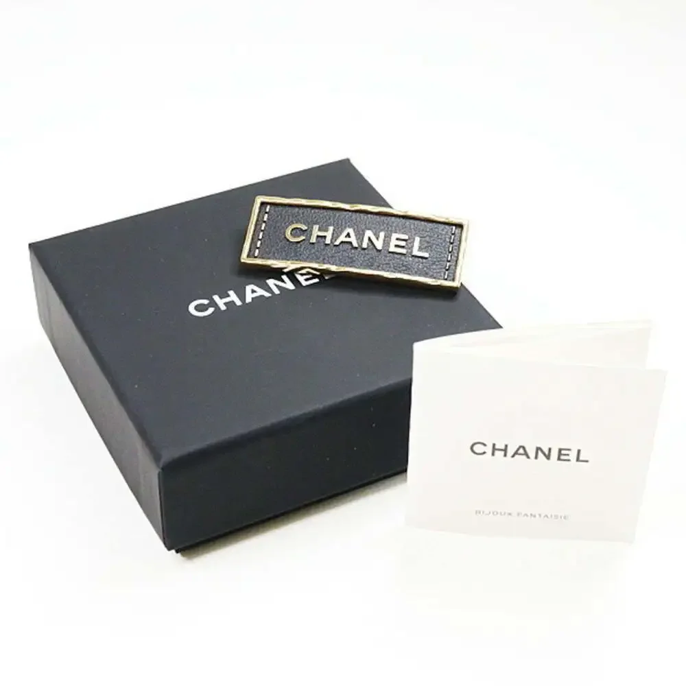 CHANEL black leather