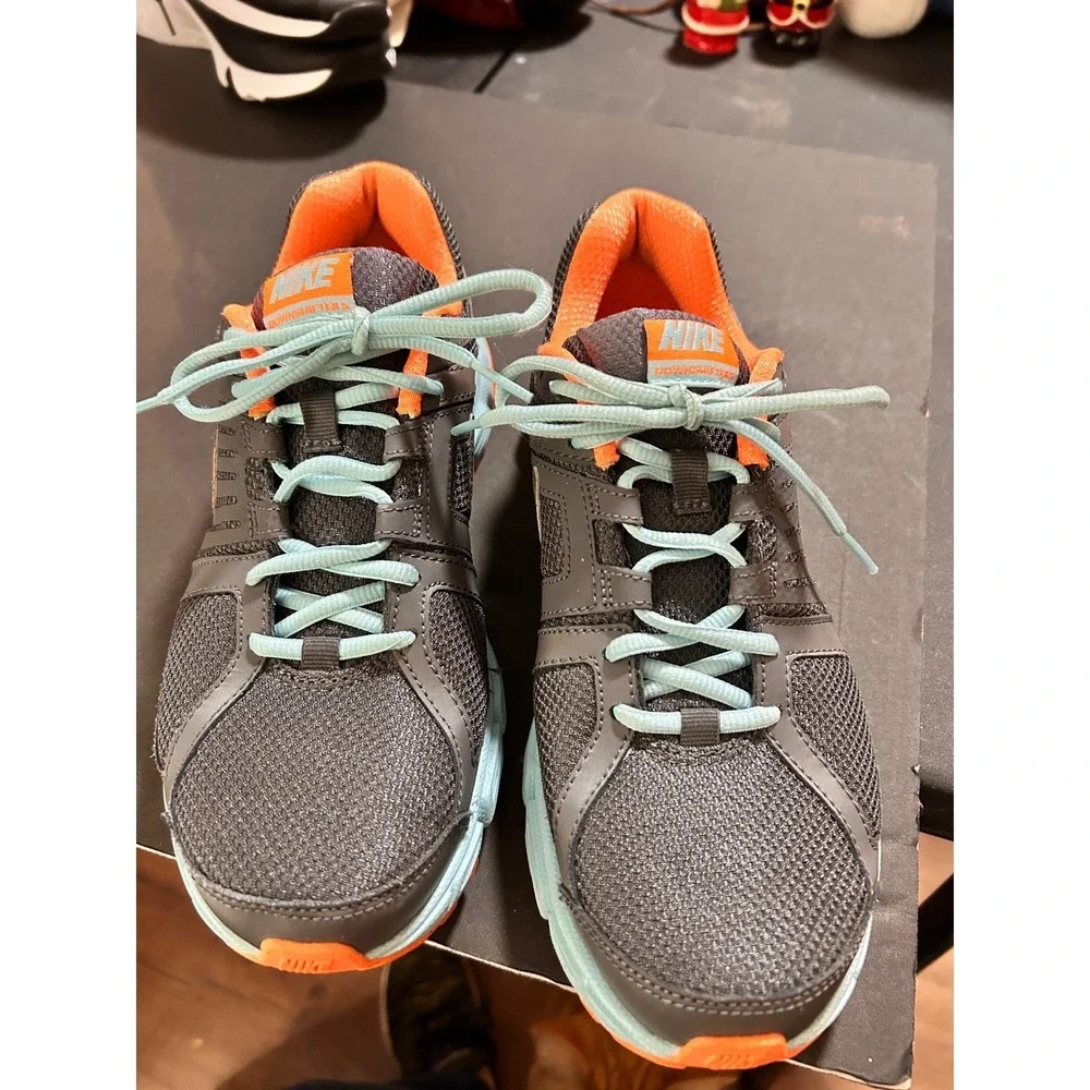 Nike‎ Women's Running Shoes Dark Gray Orange Blue Athletic Sneakers size 10
