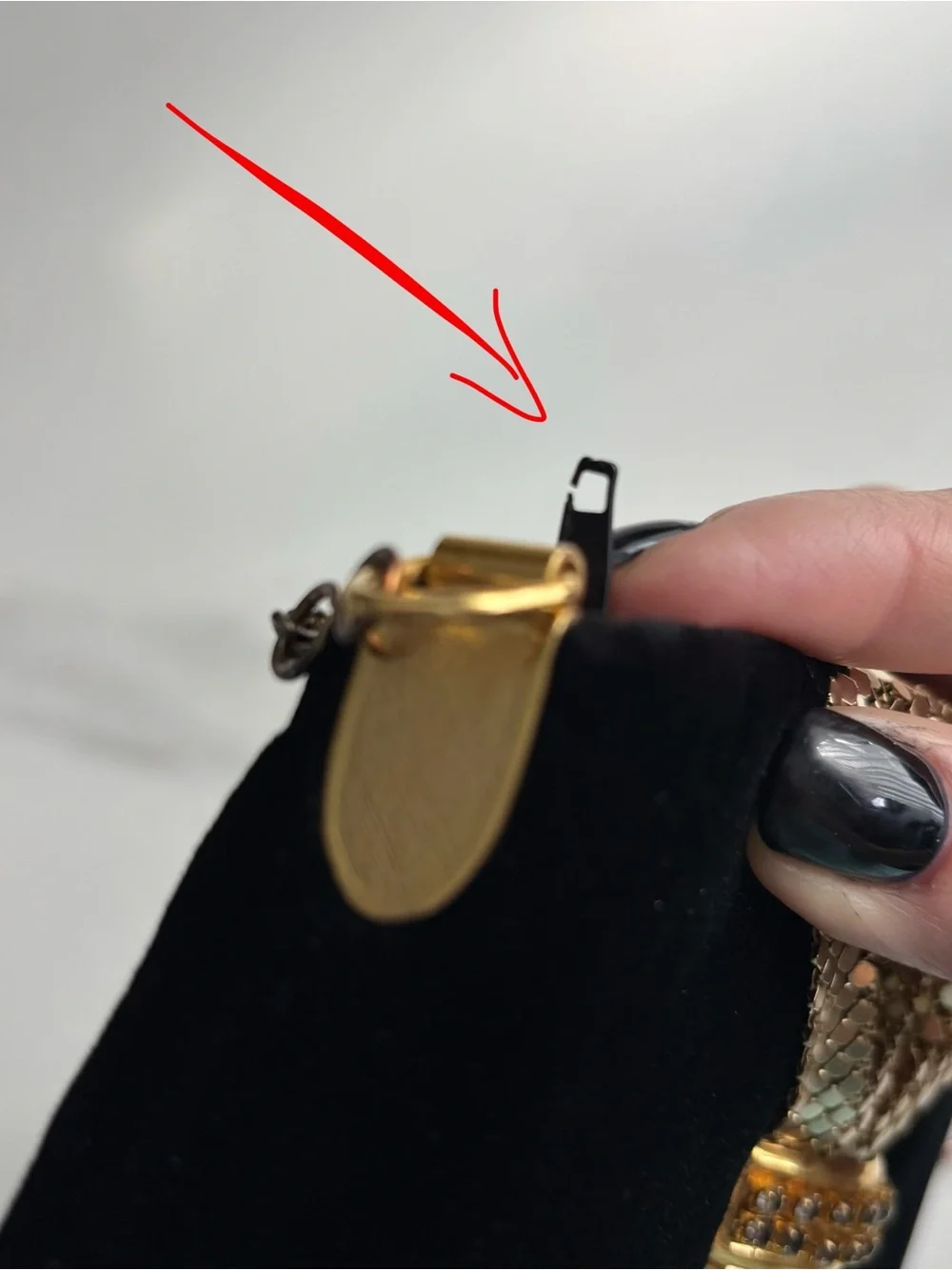 Vintage Gold Bow Evening Crossbody Bag - velvet Black