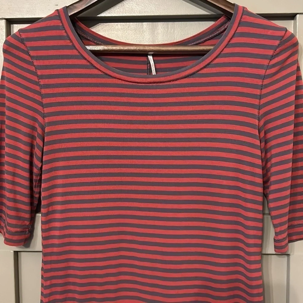 Free People Striped Leader of the Pack Tee in Cherry Combo Size Medium