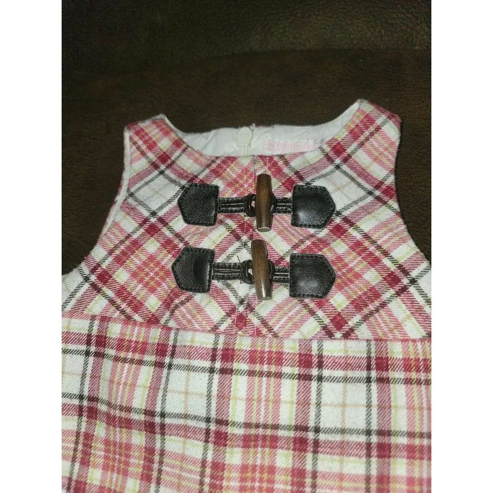 Janie‎ and Jack red holiday plaid Christmas dress size 6 12 months