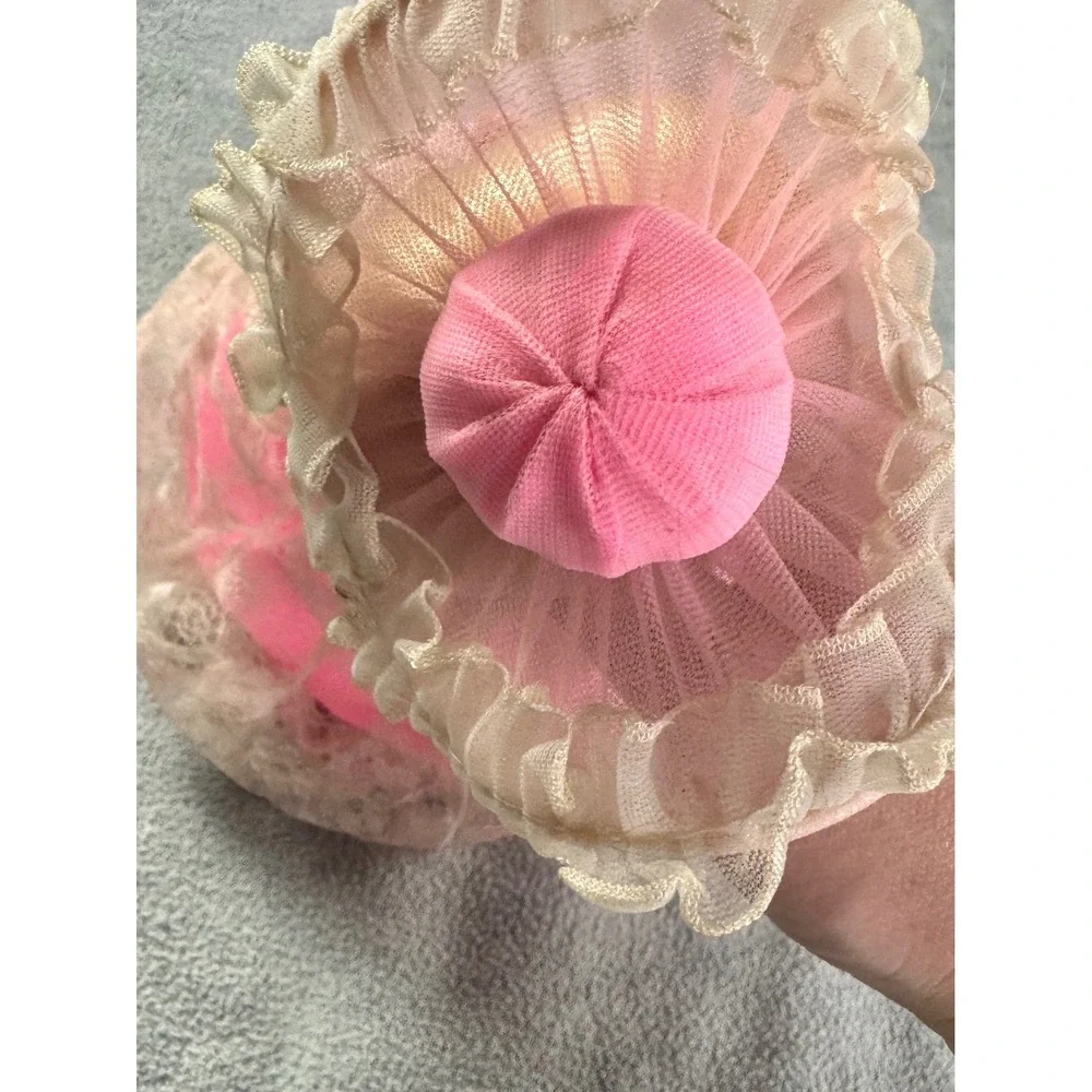 Vintage Bradley Style Pose Doll Pink Lace Dress Blonde Hair Large Eyes 1960s 70s