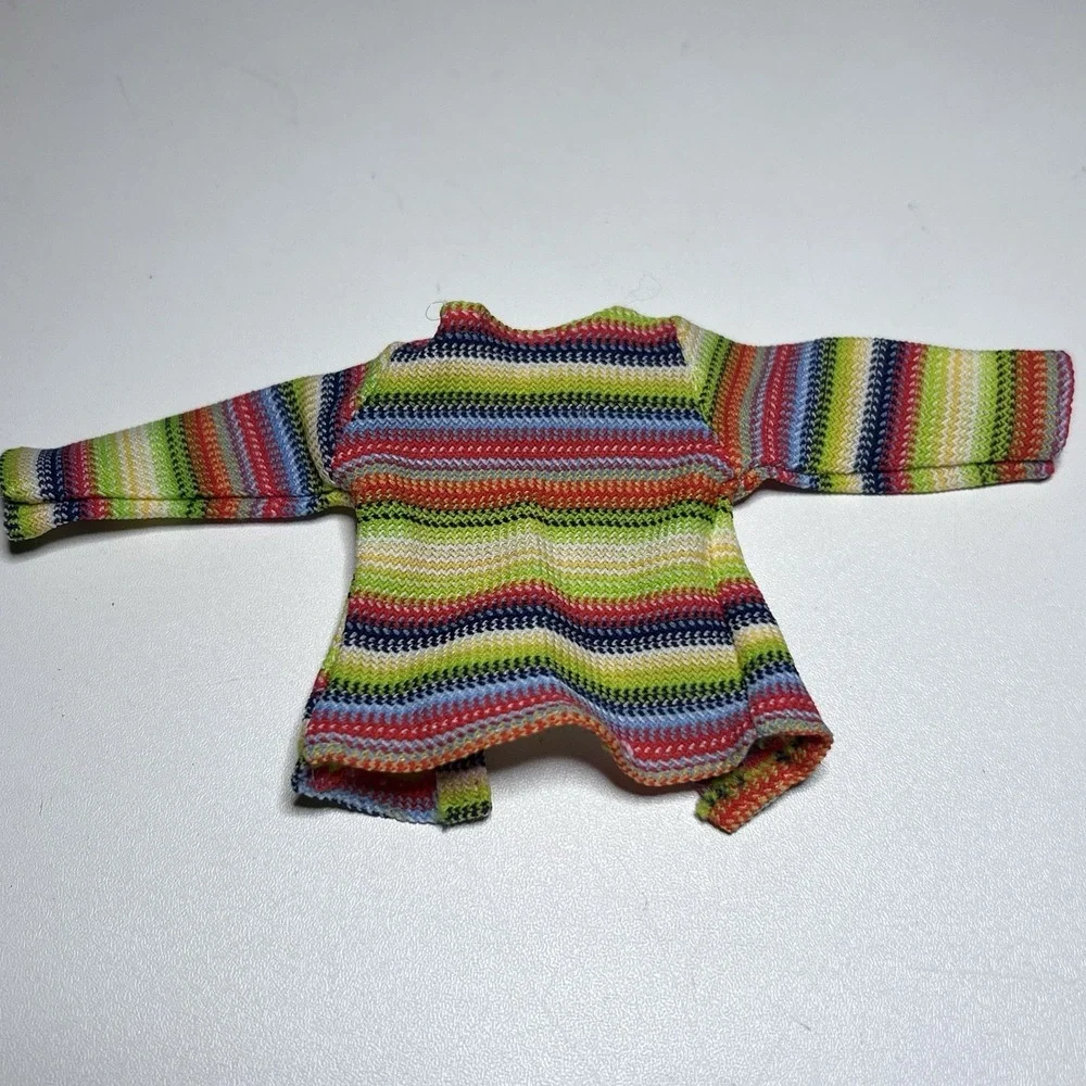 Vtg Fashion Doll‎ Knit Sweater Multi-Colored Horizontal Stripe