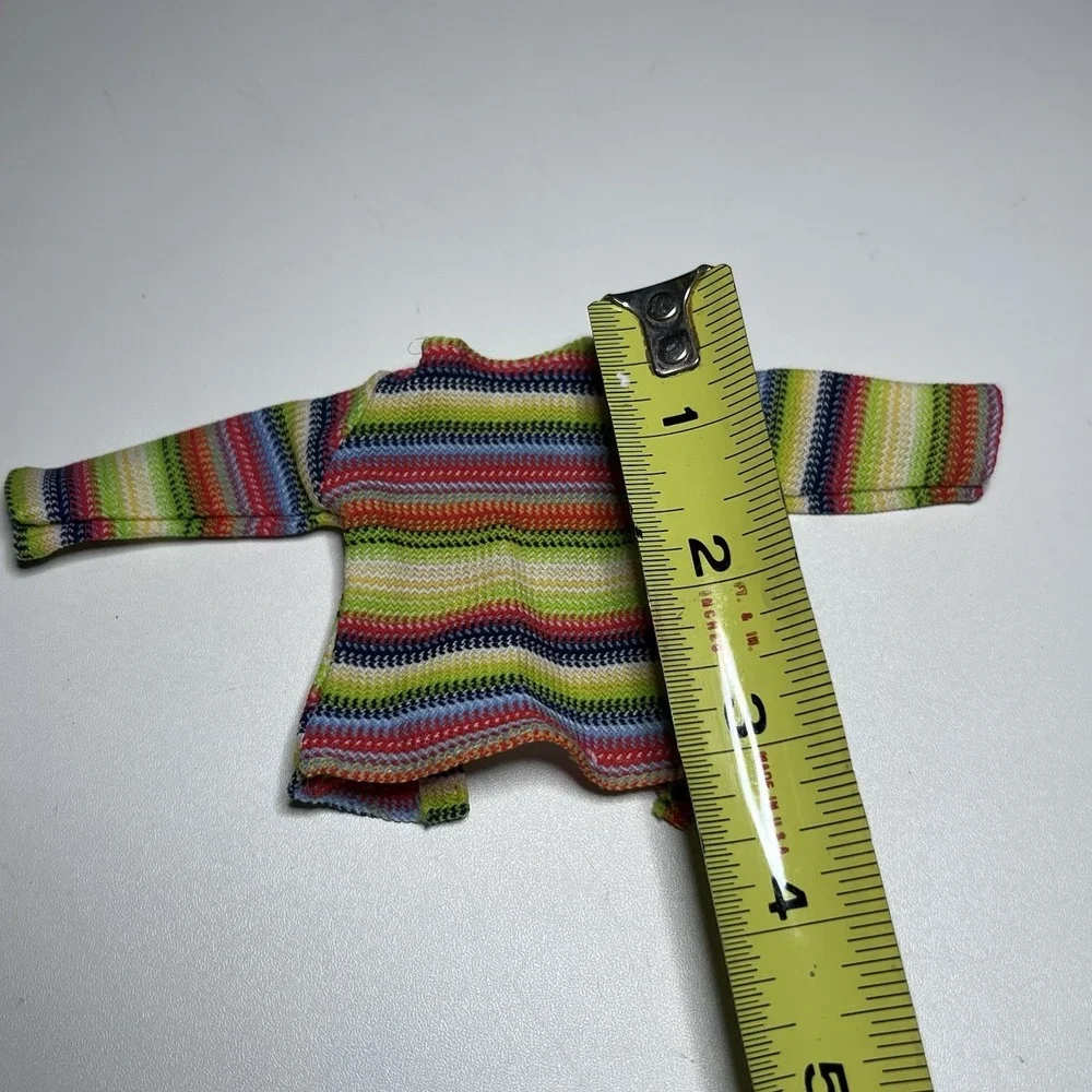 Vtg Fashion Doll‎ Knit Sweater Multi-Colored Horizontal Stripe
