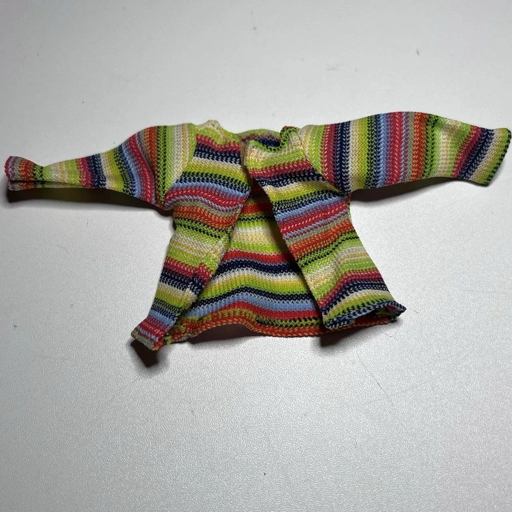 Vtg Fashion Doll‎ Knit Sweater Multi-Colored Horizontal Stripe