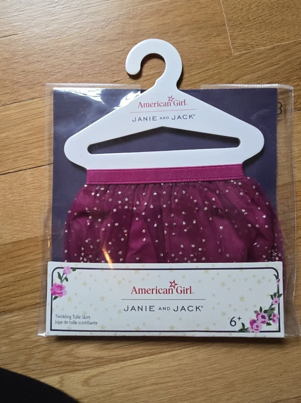 American Girl Janie and Jack Twinkling Magenta Tulle Skirt NWT