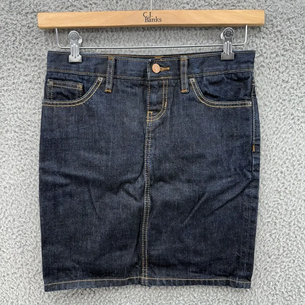 Gap 1969 Limited Edition Dark Wash Denim Mini Skirt Pockets Womens Size 1‎