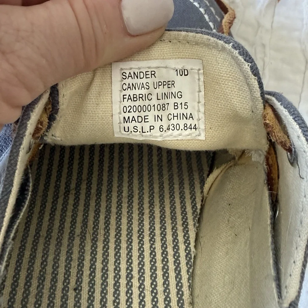 Ralph Lauren Polo Mens 10D Canvas Shoes‎ Leather Laces Boat Nautical Preppy