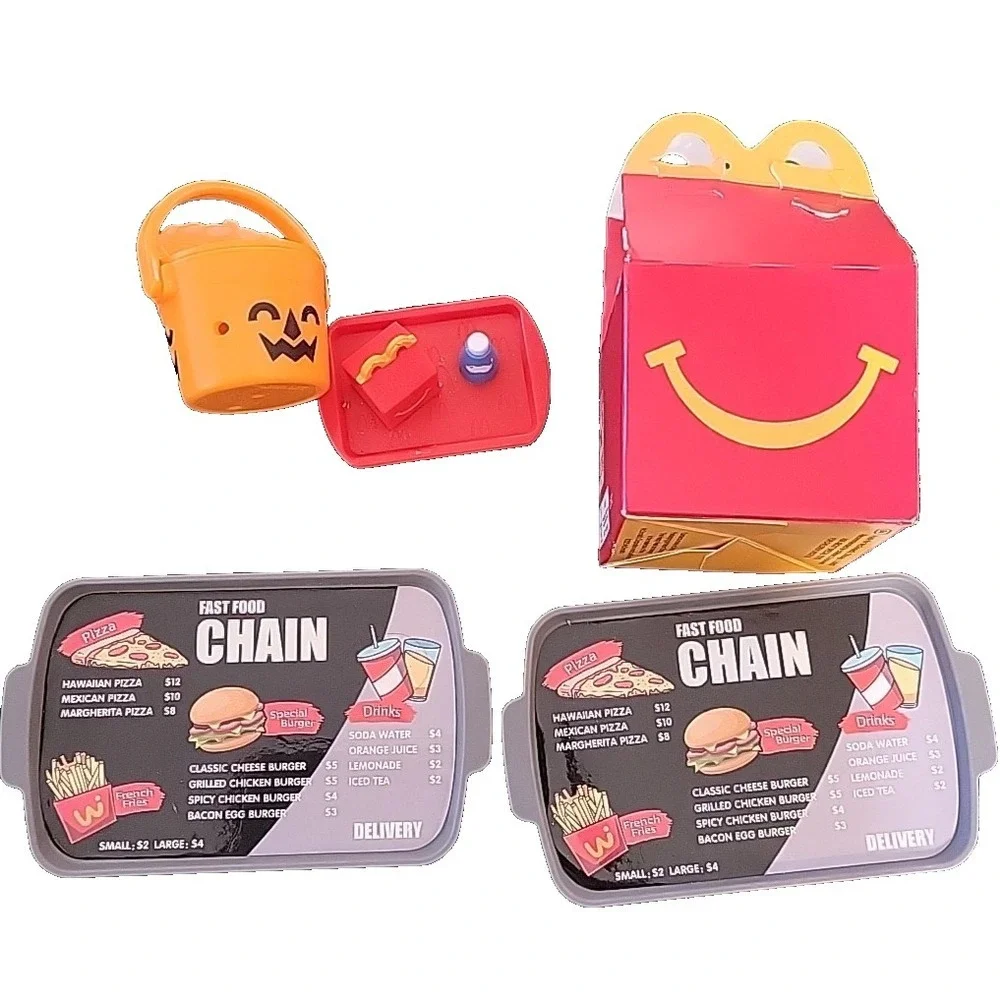 Lil McDonald's Happy Meal Toys‎ Tray Halloween bucket w/ lid etc...