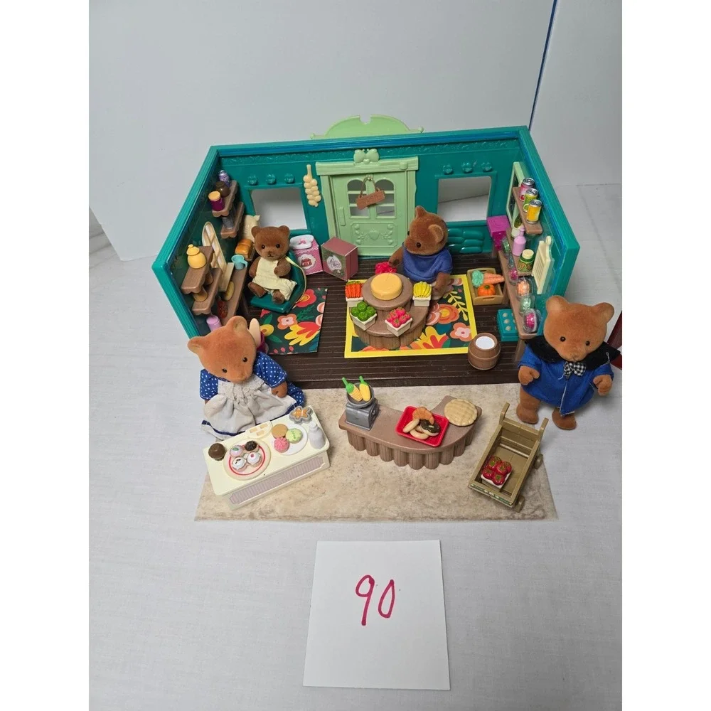 Li'l Woodzeez Calico Critters Mix HOPPIN' FARMERS MARKET Store with Toy Food