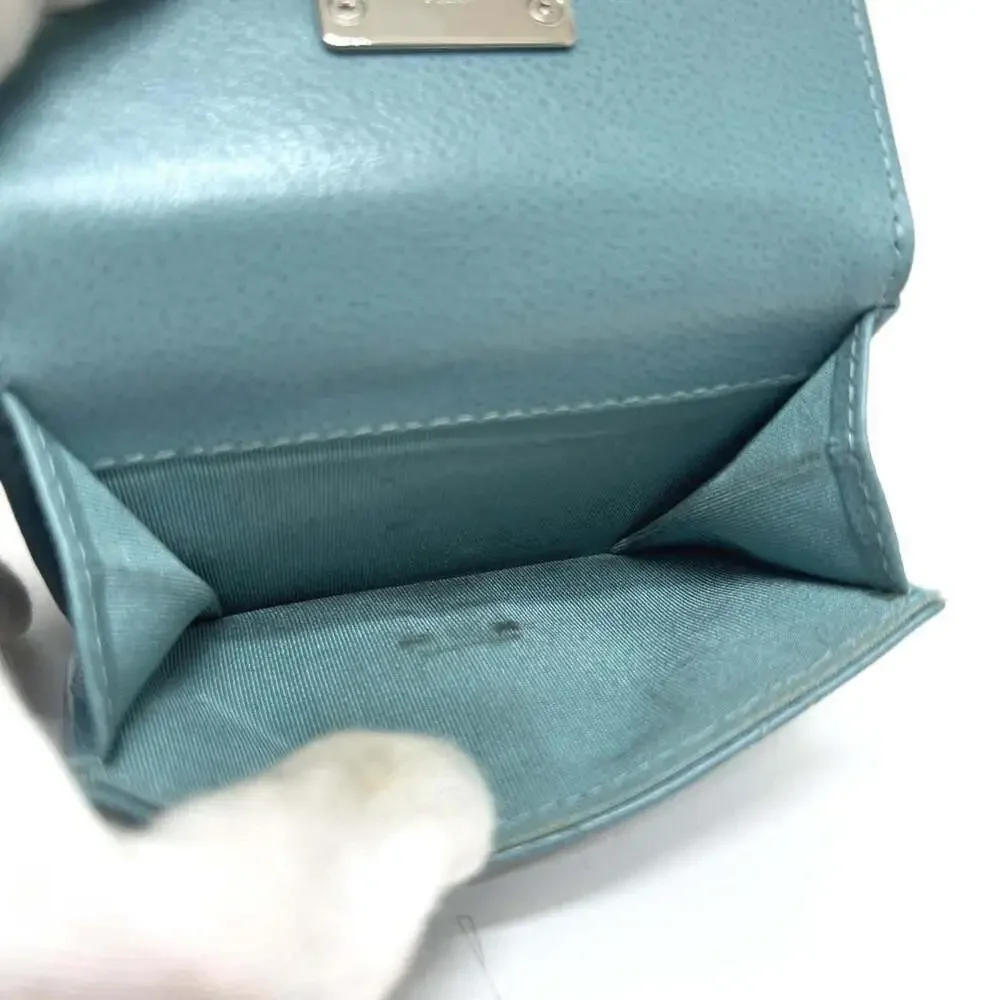 CHANEL blue leather
