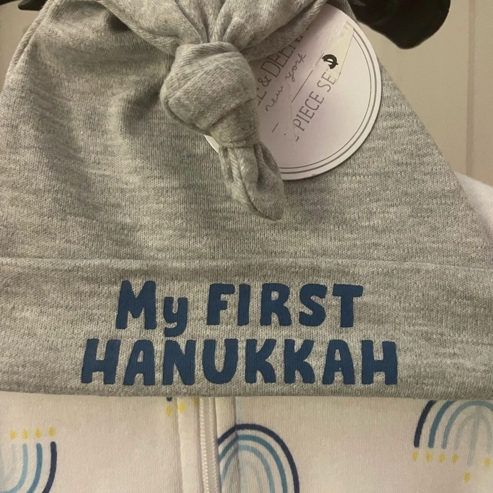Kyle & Deena My First Hanukkah Onesie Set NWT 0-3mo.
